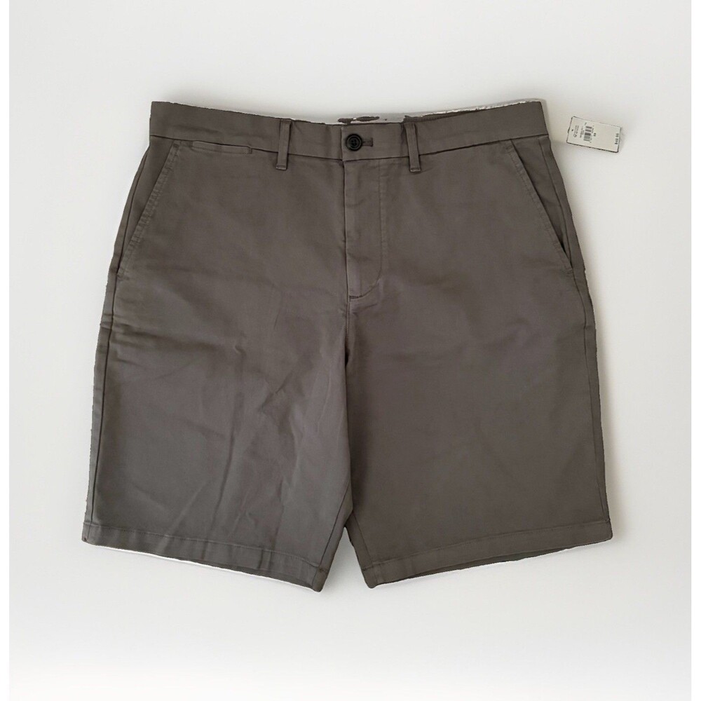 Gap Men's Sz 33 Chino Shorts 10" Inseam Gray Cotton Flat Front Button Casual NWT